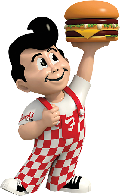 Big Boy holding burger